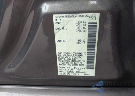 2014 Nissan Altima 2.5 Sl from USA, damaged, VIN 1N4AL3AP9EC102577